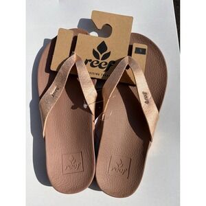 Reef Cushion Bounce Court Rose Gold Metallic Flip Flop Sandals Womens 5